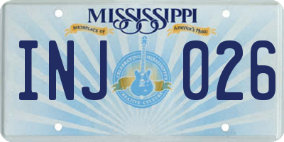 MS license plate INJ026