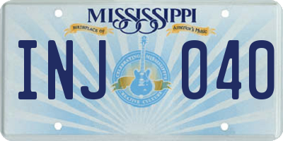 MS license plate INJ040