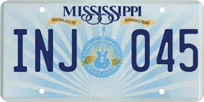 MS license plate INJ045