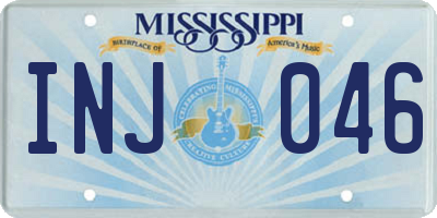 MS license plate INJ046