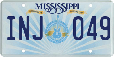 MS license plate INJ049
