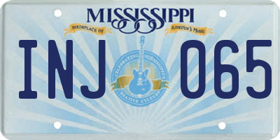 MS license plate INJ065