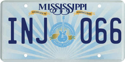 MS license plate INJ066