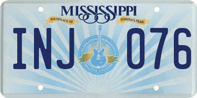 MS license plate INJ076