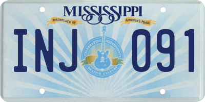 MS license plate INJ091