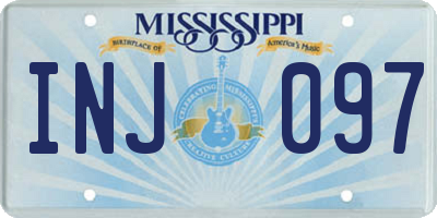 MS license plate INJ097