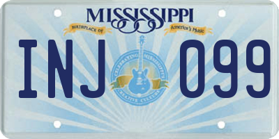 MS license plate INJ099