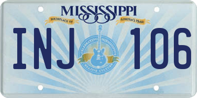 MS license plate INJ106