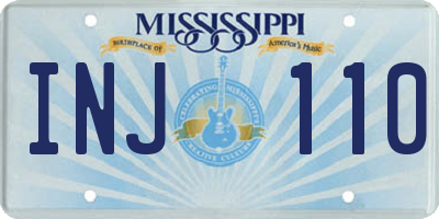 MS license plate INJ110