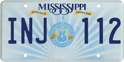MS license plate INJ112