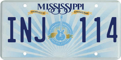 MS license plate INJ114
