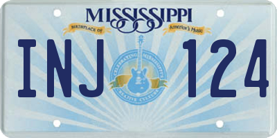 MS license plate INJ124