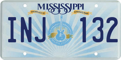 MS license plate INJ132