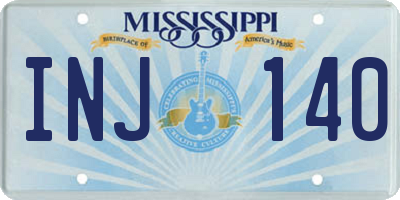 MS license plate INJ140