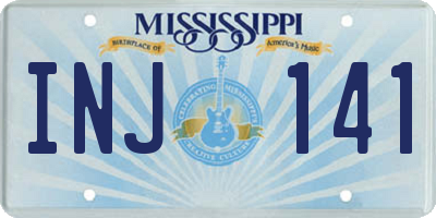 MS license plate INJ141
