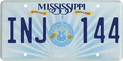 MS license plate INJ144