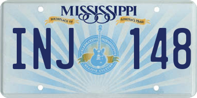 MS license plate INJ148