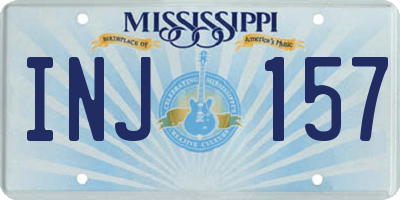 MS license plate INJ157