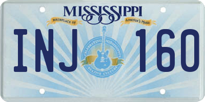 MS license plate INJ160