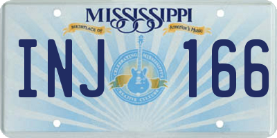 MS license plate INJ166