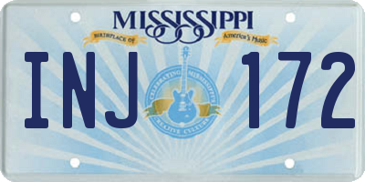 MS license plate INJ172