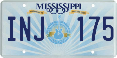 MS license plate INJ175