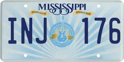 MS license plate INJ176