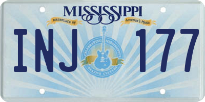 MS license plate INJ177