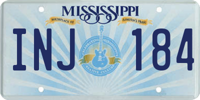 MS license plate INJ184