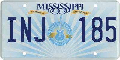 MS license plate INJ185