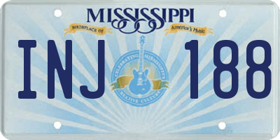 MS license plate INJ188