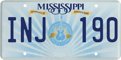MS license plate INJ190