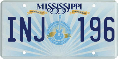 MS license plate INJ196