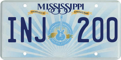 MS license plate INJ200