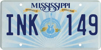 MS license plate INK149