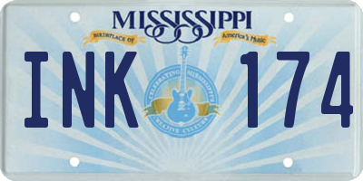 MS license plate INK174