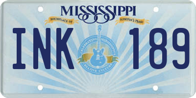 MS license plate INK189