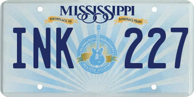 MS license plate INK227