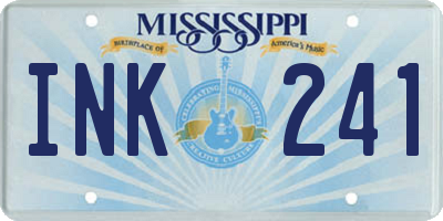 MS license plate INK241