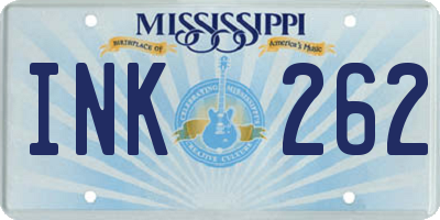 MS license plate INK262