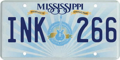 MS license plate INK266