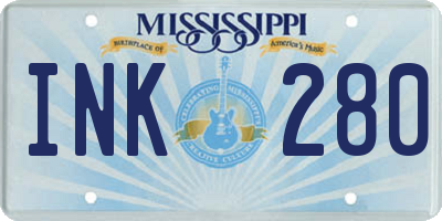 MS license plate INK280