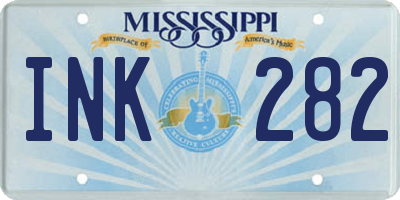 MS license plate INK282