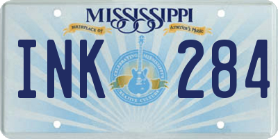 MS license plate INK284