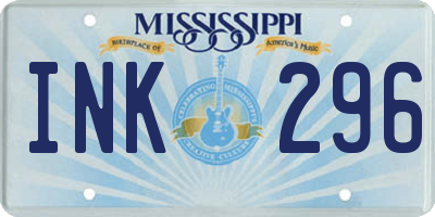 MS license plate INK296