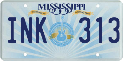 MS license plate INK313