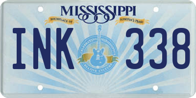 MS license plate INK338