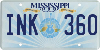 MS license plate INK360