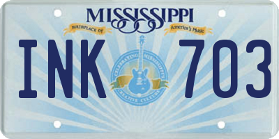 MS license plate INK703