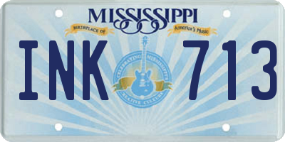 MS license plate INK713